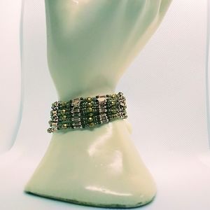 Rose gold, gold with brown tones handmade bracelet